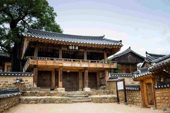 韩国古老寺庙文化遗产建筑摄影图