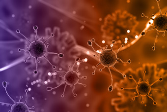 3d微生物病毒细胞渲染图