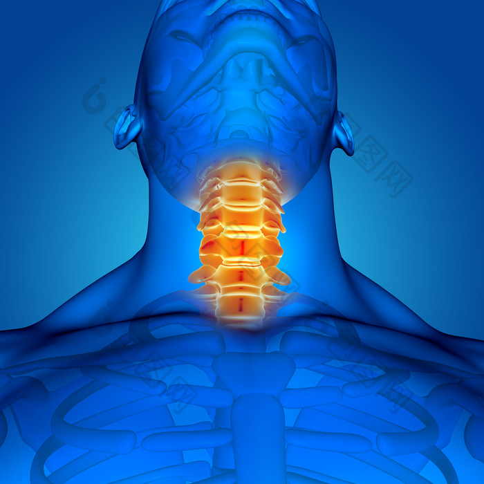 男子脊柱疼痛摄影图