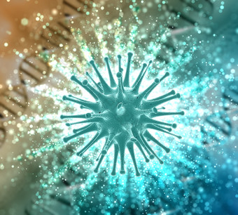 医疗病毒细胞摄影图
