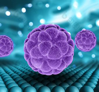 紫色的微生物<strong>细菌</strong>摄影图