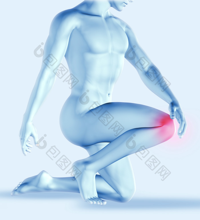 男性膝盖痛摄影图