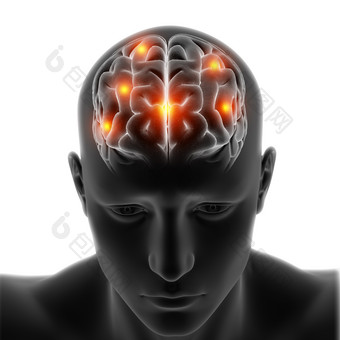 3d医疗人类大脑思考渲染图