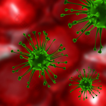 人体内的病毒细胞摄影图