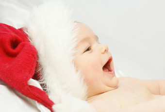 圣诞节大笑的婴儿