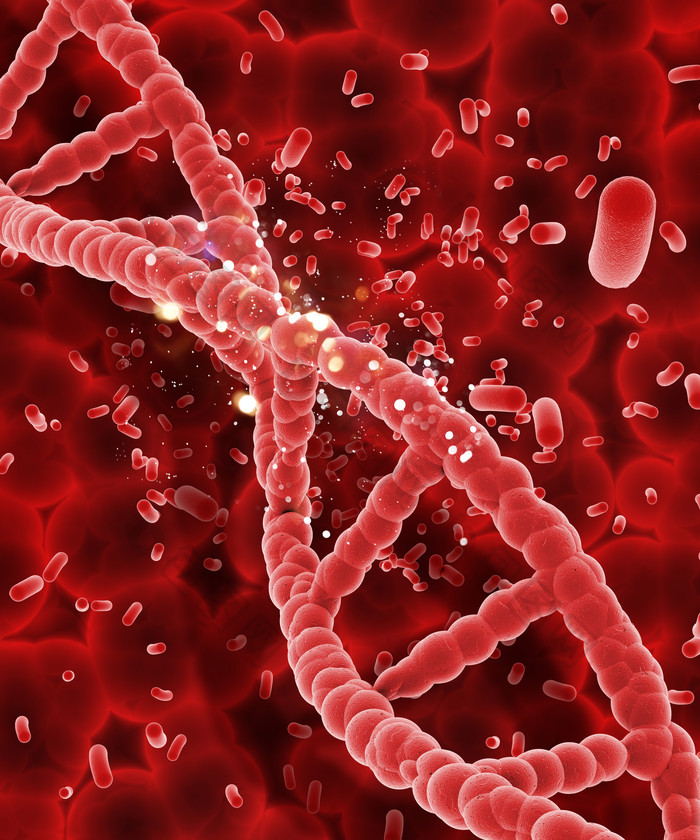 红色DNA细胞摄影图