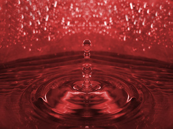 红色水滴水花摄影图
