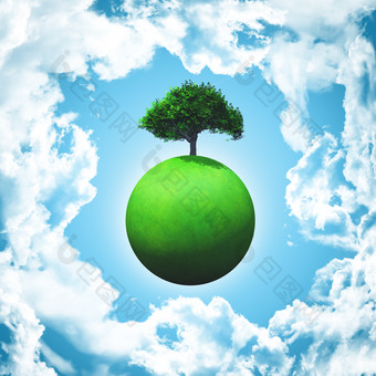 3D环保地球树木