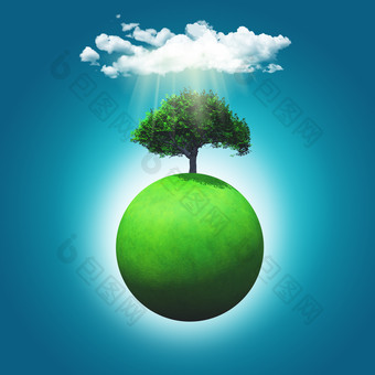 绿色地球树木摄影图