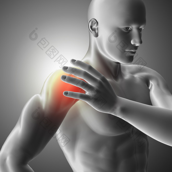 男性肩膀在疼痛摄影图