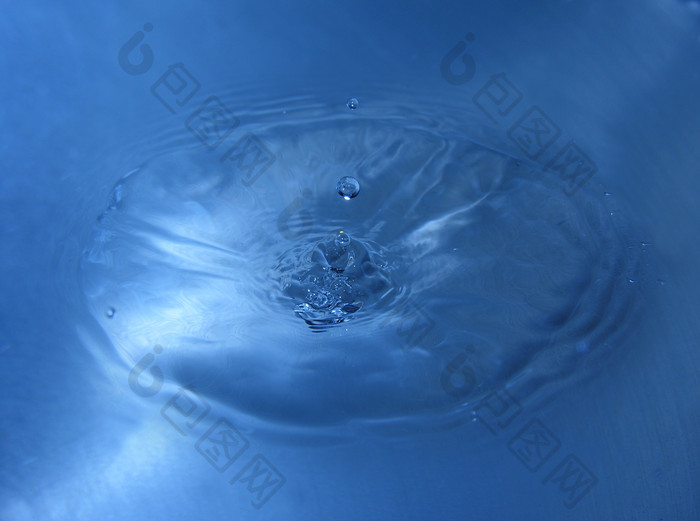 蓝色水面水纹摄影图