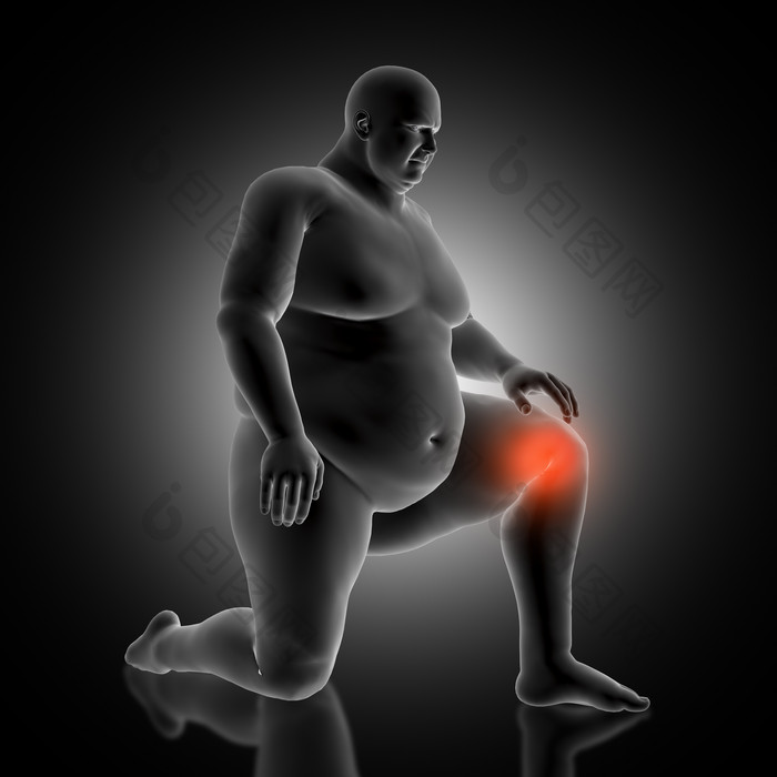 肥胖超重人类膝盖健康渲染图