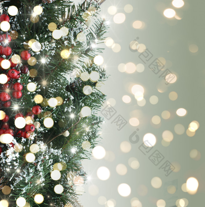 金光闪闪圣诞树摄影图
