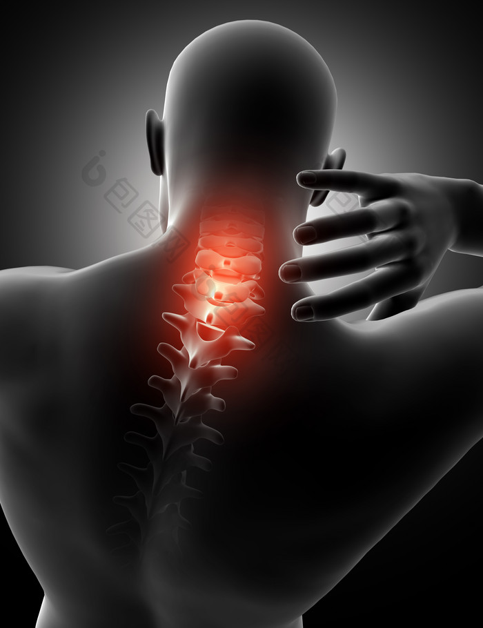 男性脊柱疼痛摄影图
