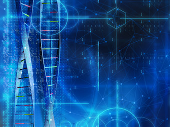 蓝色的DNA链和<strong>代码</strong>