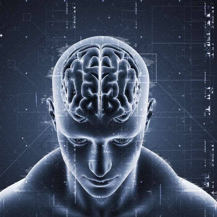人类大脑3D科技渲染图