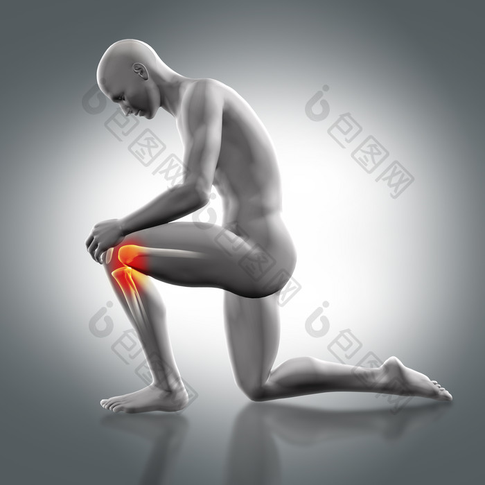 男人膝盖关节处摄影图