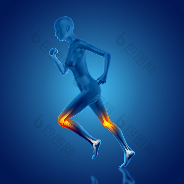 生物学跑步女子膝盖