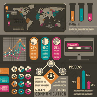 矢量信息统计图形背景元素图片