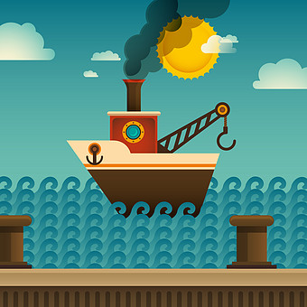 轮船插画