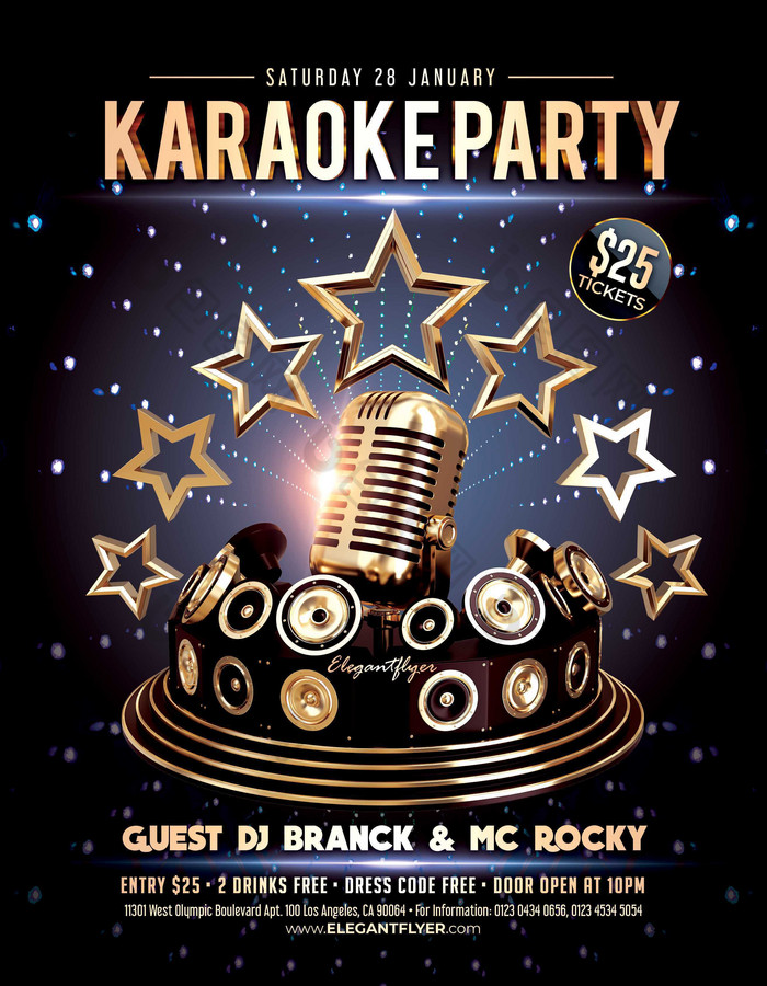 卡拉ok 聚会,派对 – 摩天观景轮 psd 模板复古海报