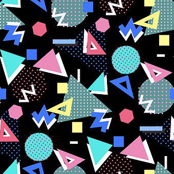 撞色几何图形叠加复古元素背景图片下载