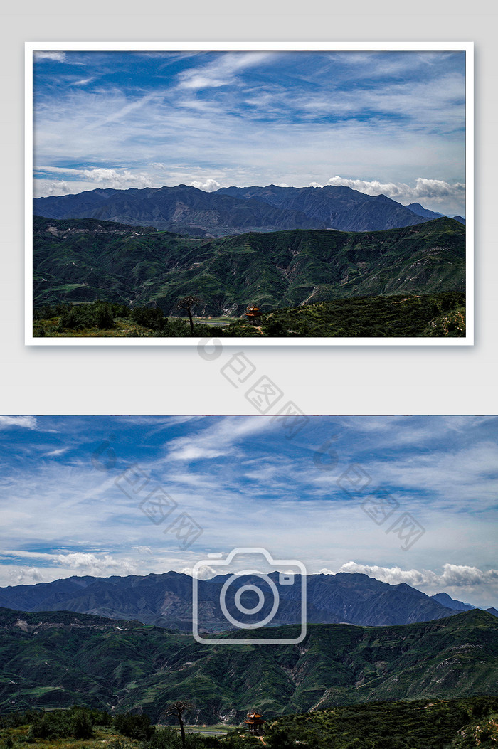 国庆旅游北岳恒山俯瞰全景摄影图片