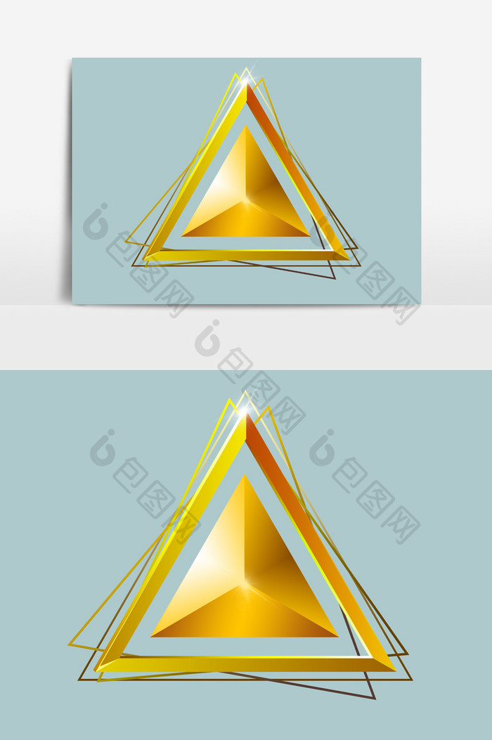 三角形促销黑金边框元素