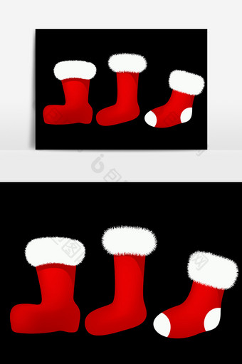 红色圣诞袜子矢量元素图片