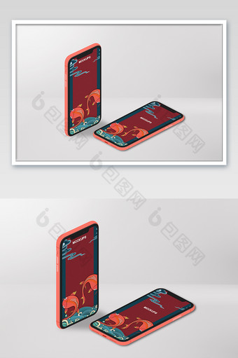 站立平躺手机app展示手机端电子产品样机图片