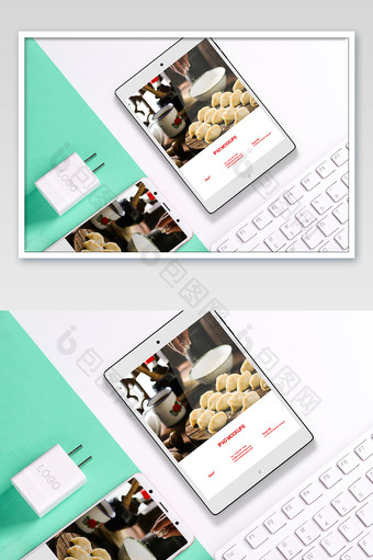 办公用品桌面ipad手机键盘企业VI样机图片