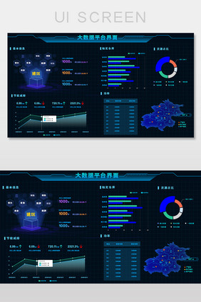 蓝色电力能源可视化大数据平台