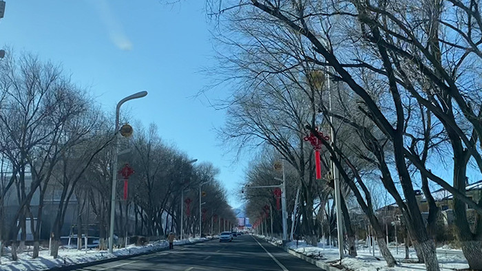 唯美vlog沿途风景马路冬天mp4摄影