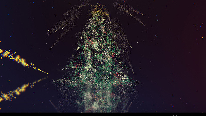 粒子星星变圣诞树演绎LOGO片头AE模板