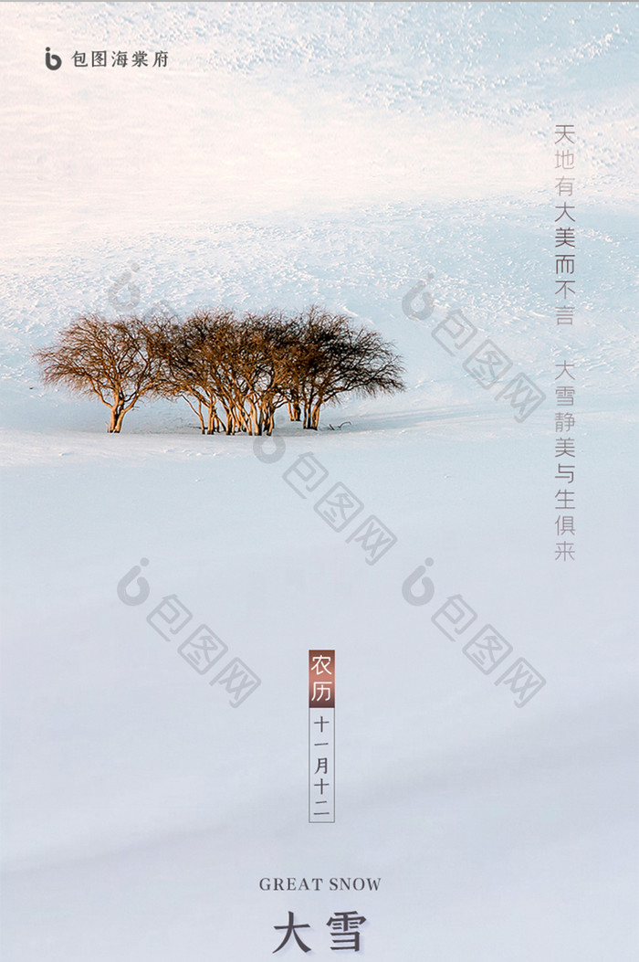 白色简约大雪节气房地产启动引导页