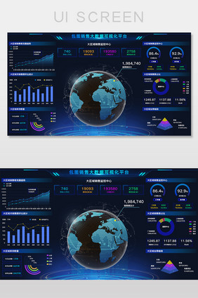 集团销售产品大数据可视化平台网页UI界面
