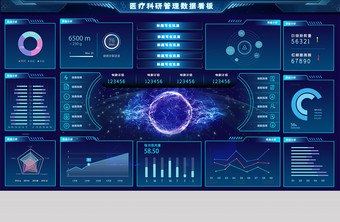 蓝色医疗生物科研数据监测系统界面.图片