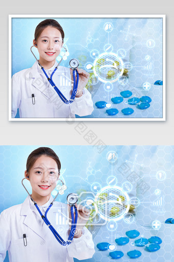 智能健康医疗全息投影图片