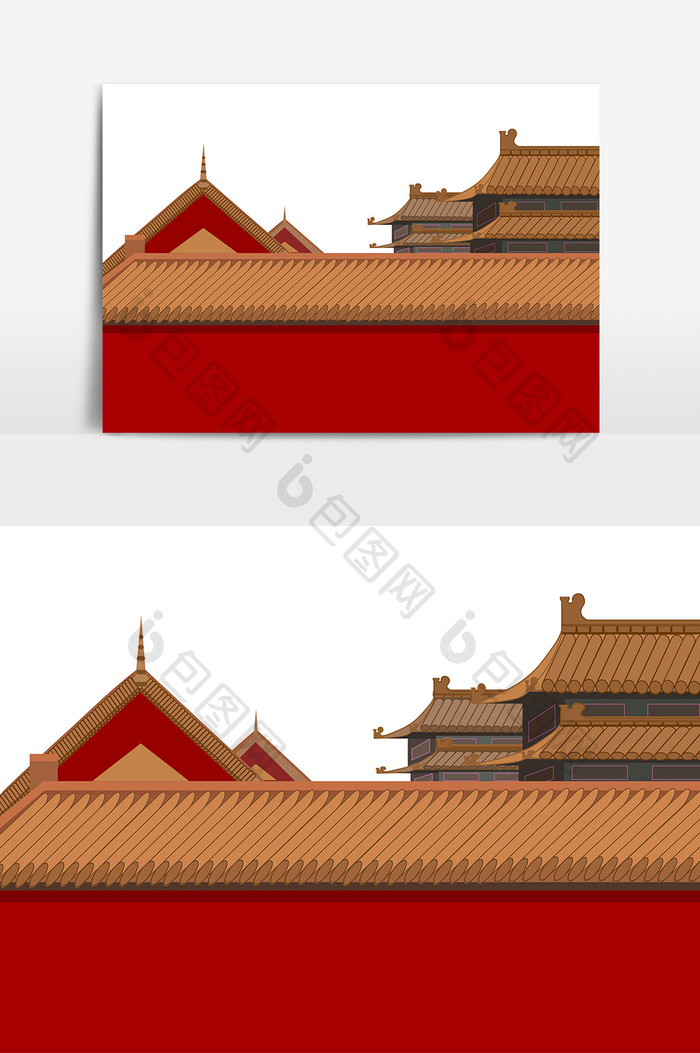 红色经典故宫围墙屋檐