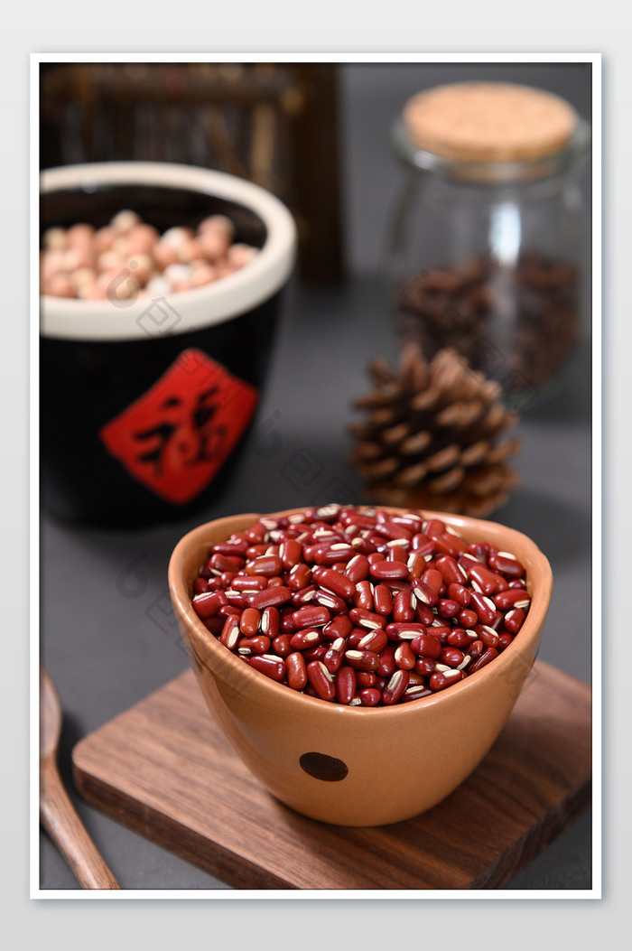红色赤小豆场景美食静物摄影图片