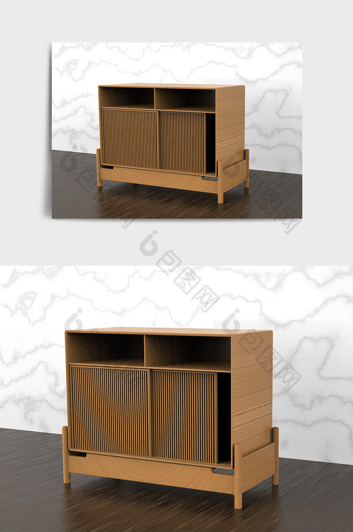 家用简洁柜子储物柜C4D模型