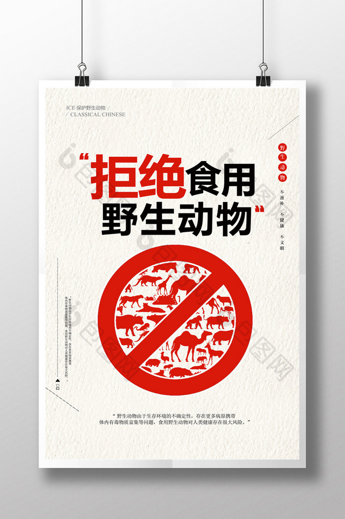 拒绝食用野生动物图片