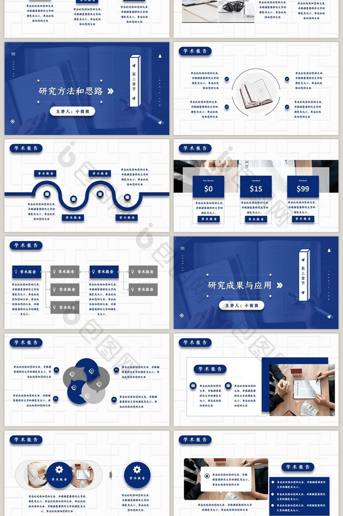 复古简约学术报告PPT模板