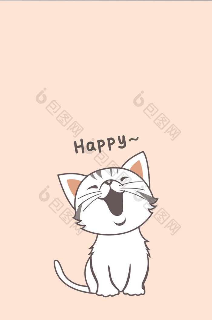 可爱卡通手绘猫咪萌宠手机壁纸
