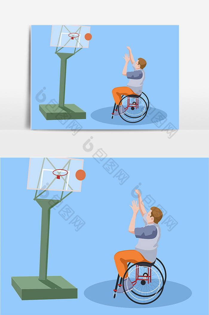 全国助残日残疾人运动打篮球公益图片图片