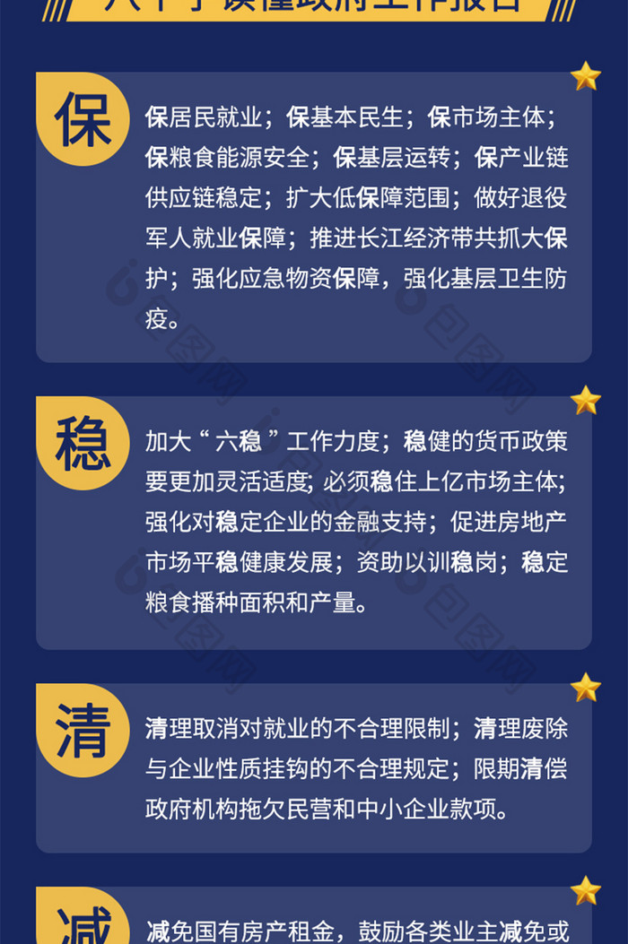 蓝色大气党政机关两会信息热点政府报告H5