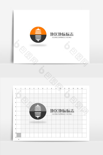 地区地标塔网格化标志图片