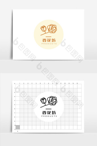 香花坊花店标志logo图片