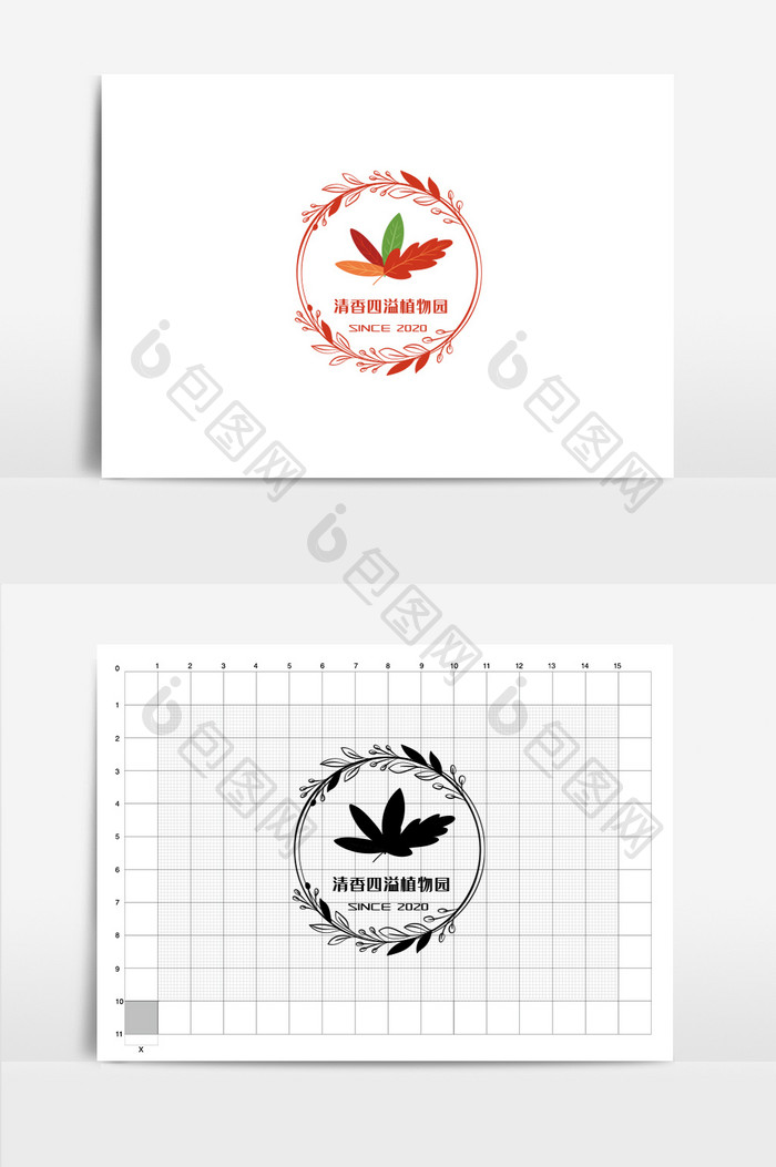 满香四溢植物园花朵标志logo