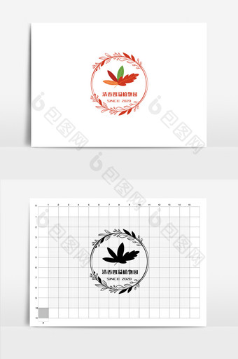 满香四溢植物园花朵标志logo图片